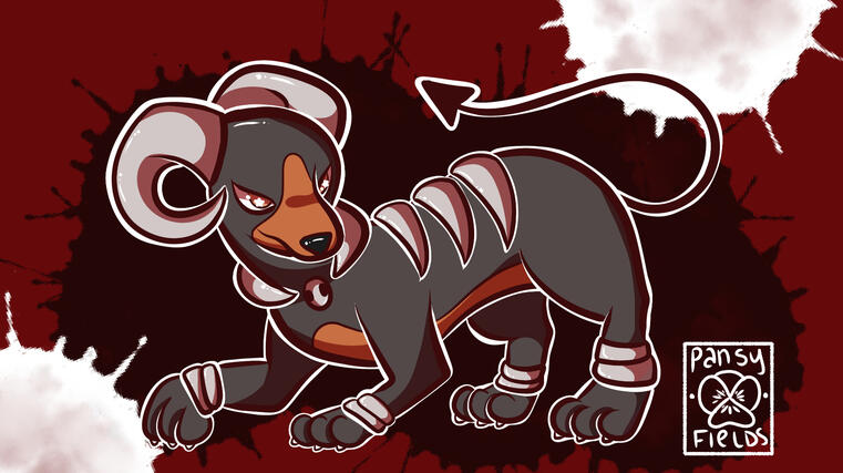 Houndoom Pokemon commission example